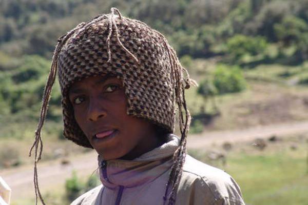 boy at the Ethiopean mountains