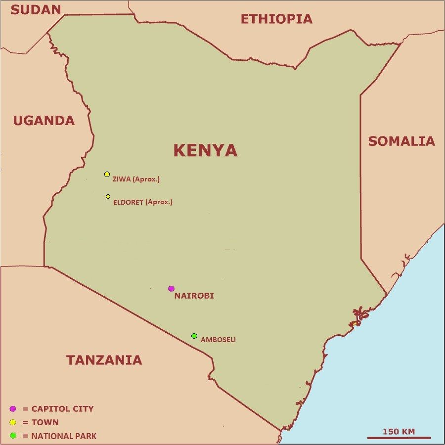 Kenyan map - 10 Most Beautiful Maps of African Countries