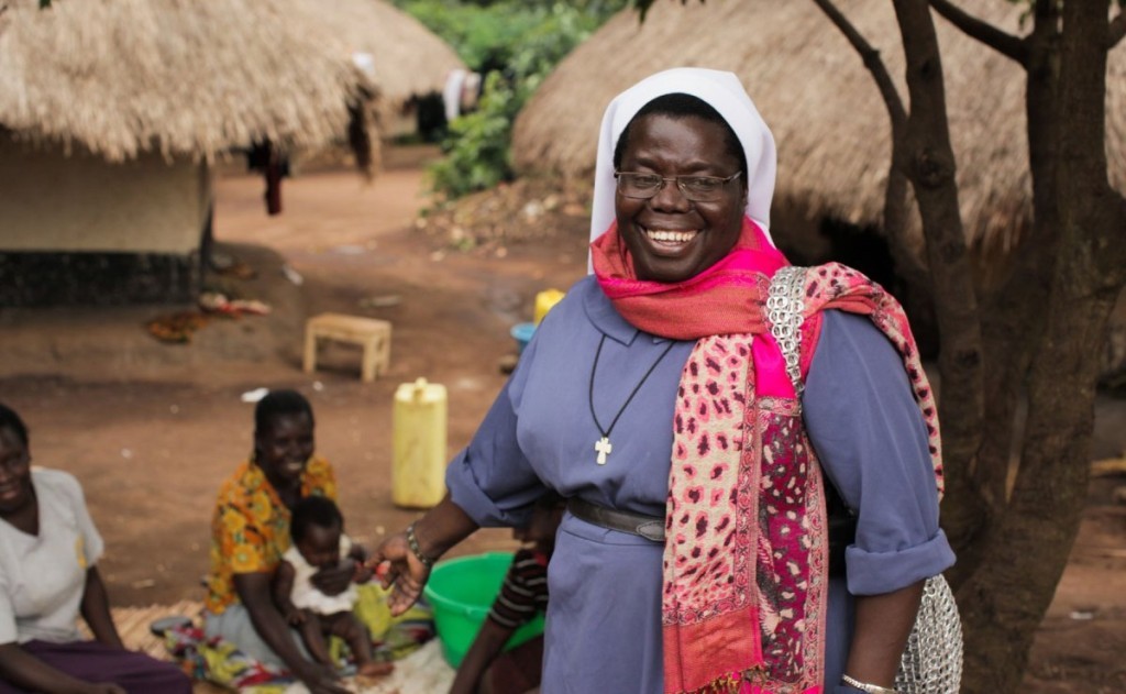 Sister Rosemary Nyirumbe photographed in Paidha, Uganda, where she was born and raised, giving tour while shooting for the film, Sewing Hope. The picture was taken in October of 2011. Photo Credit: Derek Watson