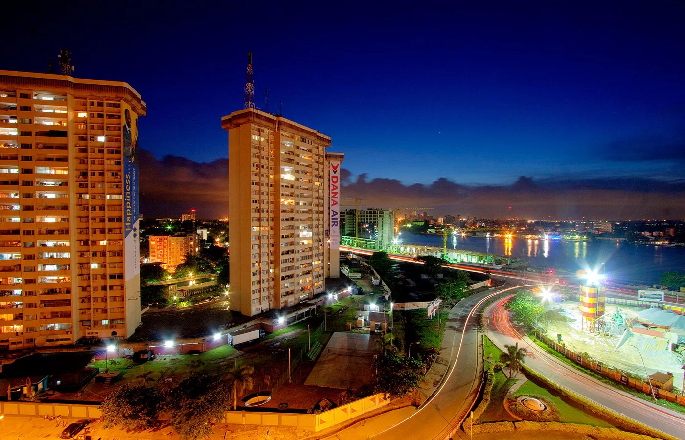 lagos african cities at night