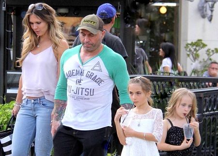 Jessica Ditzel, her husband, Joe Rogan and their two little girls, Lola and Rose.