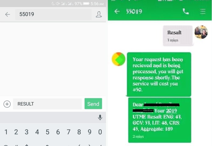 How To Check Your JAMB Result Via SMS