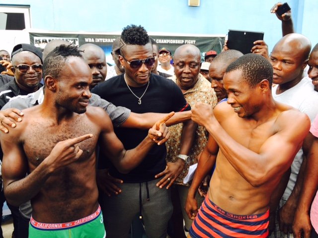 Asamoah Gyan promoting a bout between Tagoe and Momba