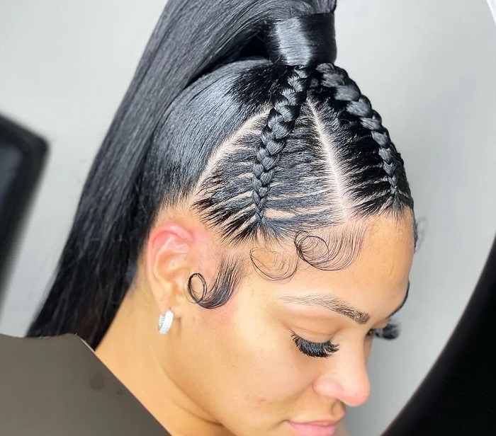 Braids with Gel-up Pondo